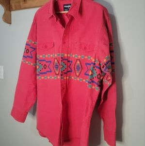 Vintage Wrangler Western Red Button Shirt